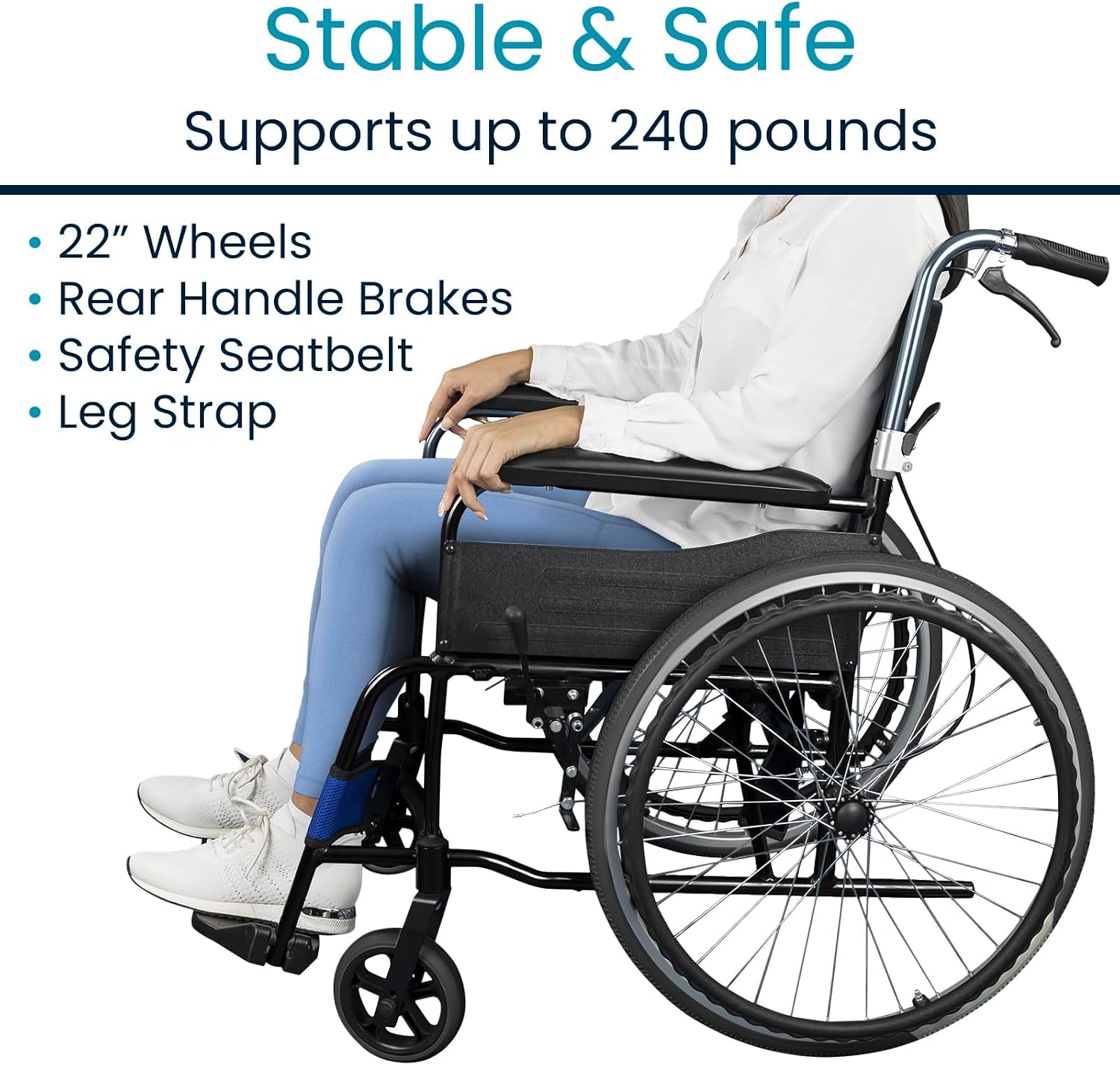 Ultra Lightweight Wheelchair for Adults - Foldable