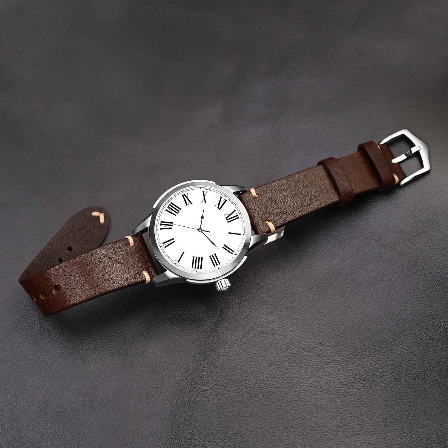 Men's Watch Bands, Hand-Stitched Leather Watch Straps, Quick Release, 18mm 19mm 20mm 21mm 22mm