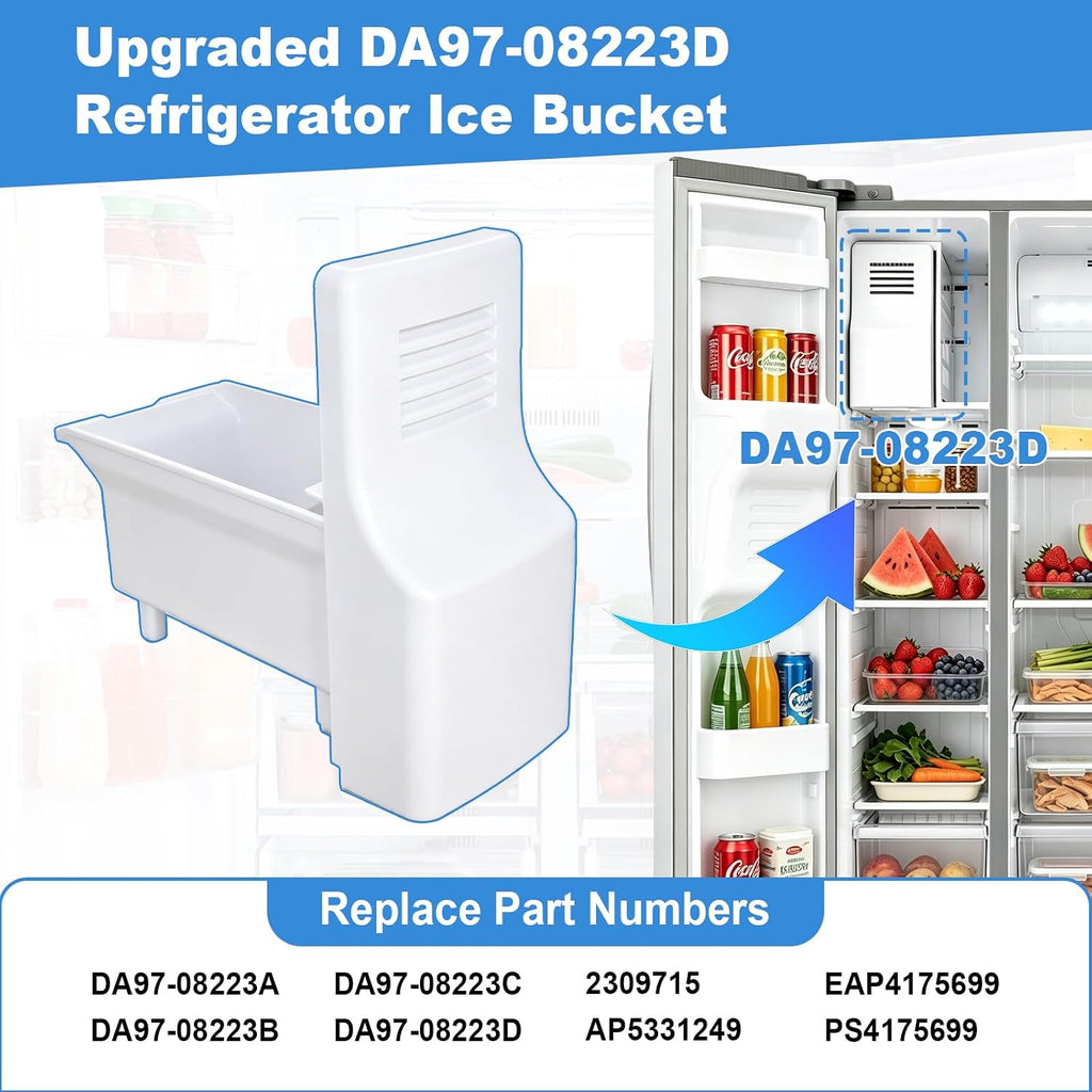 DA97-08223D Ice Bucket & Auger Assembly for Samsung Refrigerator Ice Maker
