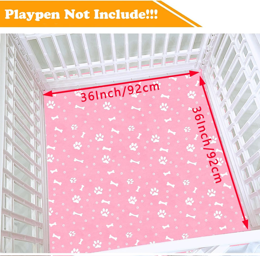 Dog Playpen Bottom Pad Fits for 36 Inch 4 Panels Exercise Pet Playpen, Dog Crate Pad Puppy Playpen Pad, Hoop and Loop