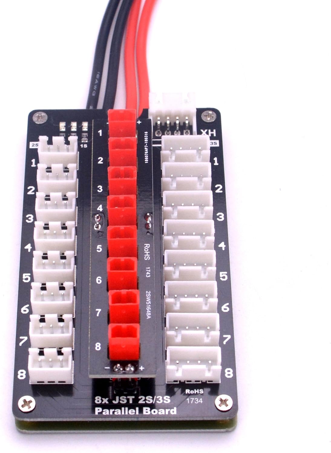JST Parallel Charging Board 2-3S | Lipo Battery Balance Charge Board with JST Connectors for RC Drone Helicopter