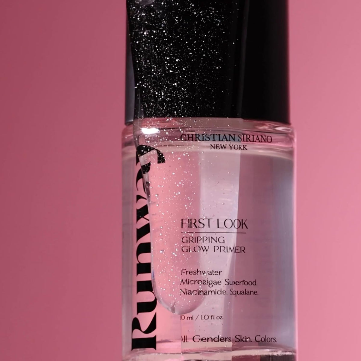 FIRST LOOK Gripping Glow Makeup Primer - Skin Care Face Serum with Freshwater Microalgae, Niacinamide, Squalane