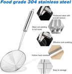 Steel Spider Strainer Skimmer Ladle - Wire Strainer Pasta Skimmer for Kitchen Cooking and Frying