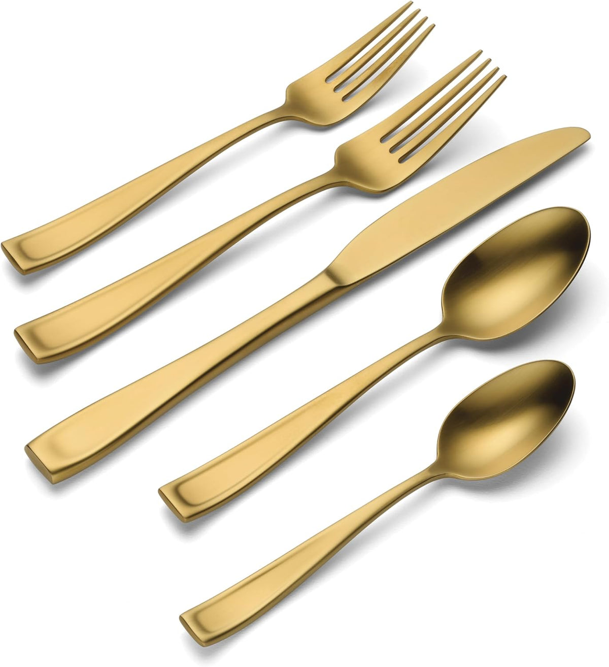 Moda Gold Satin 20-Piece 18/10 Silverware Set for 4, Flatware