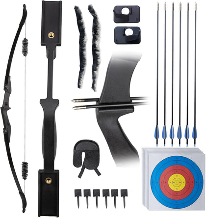 Recurve Bow and Arrow Set for Adults, Archery Takedown recurve Bow Set for Beginners/Youth/Adults Target Practicing