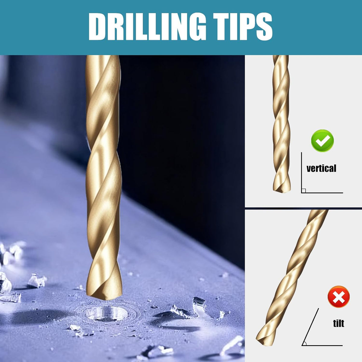 13pcs Cobalt Drill Bit Set M35 HSS 1/16"-1/4" Jobber Drill Bits Set