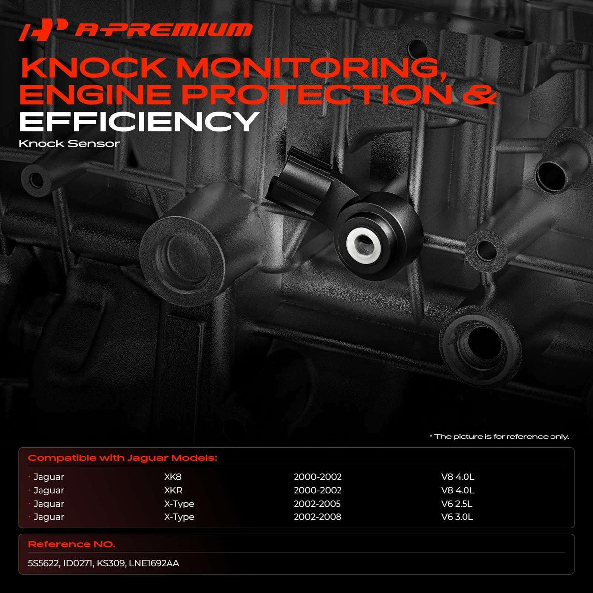 A-Premium Ignition Knock Detonation Sensor Compatible with Jaguar