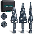 3-Piece Unibit Step Drill Bit for Metal, HSS Step Bit Set, 1/8"-7/8"