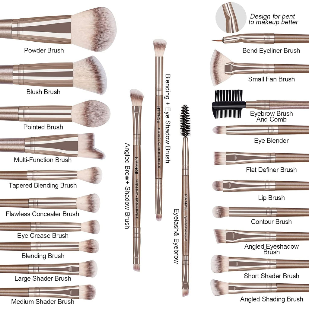 Makeup Brush Set 23 Pcs Makeup Brushes Premium Synthetic Make up brushes Professional Face Powder Blush Pointed