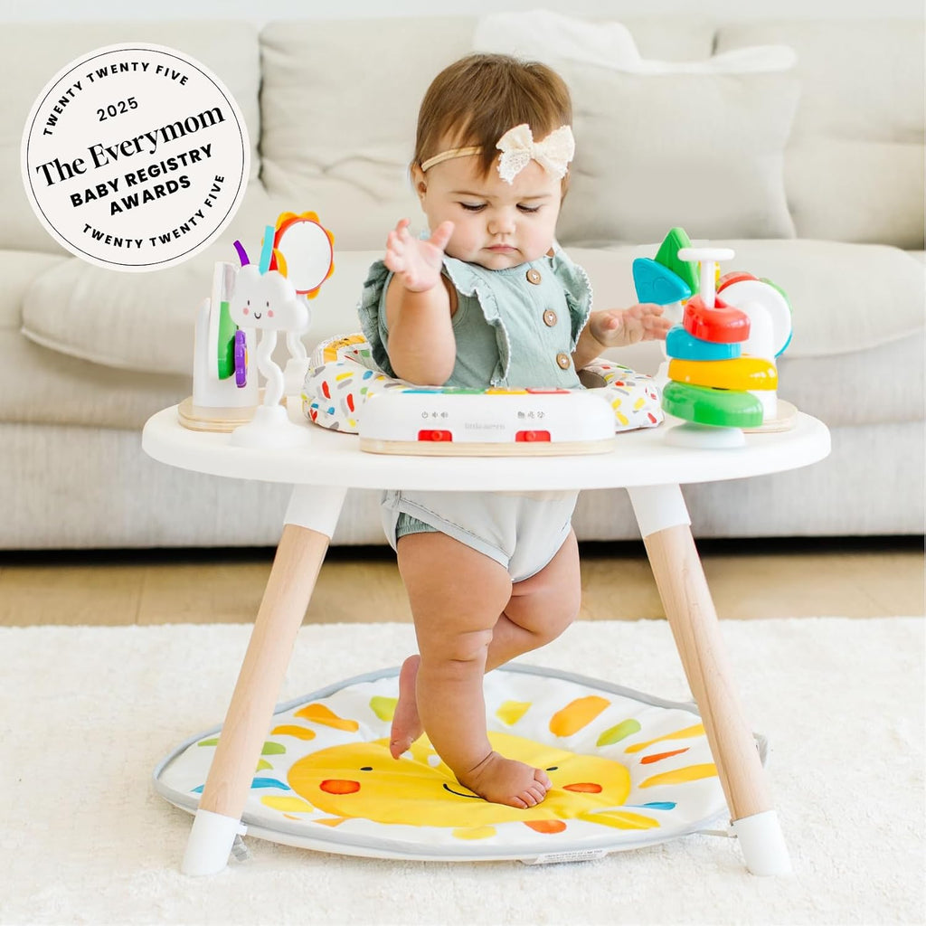 4-in-1 Baby Activity Center | Montessori-Inspired Design | 8 Interactive Toys | Tummy Time, Exersaucer & Toddler