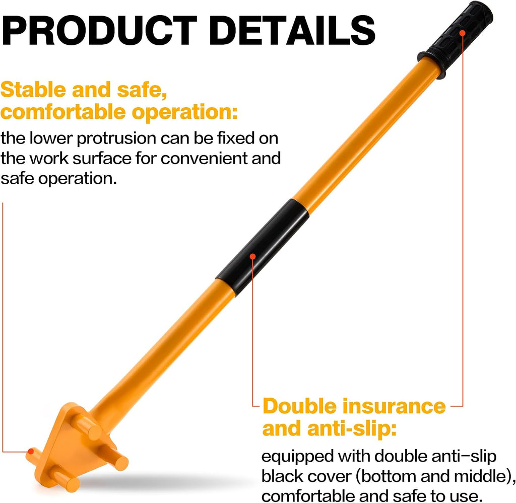 Manual Rebar Bender Tool for 5/8 Inch Steel Bar, Heavy Duty Rebar Bending Tool and Steel Rod Bender with Anti-Slip