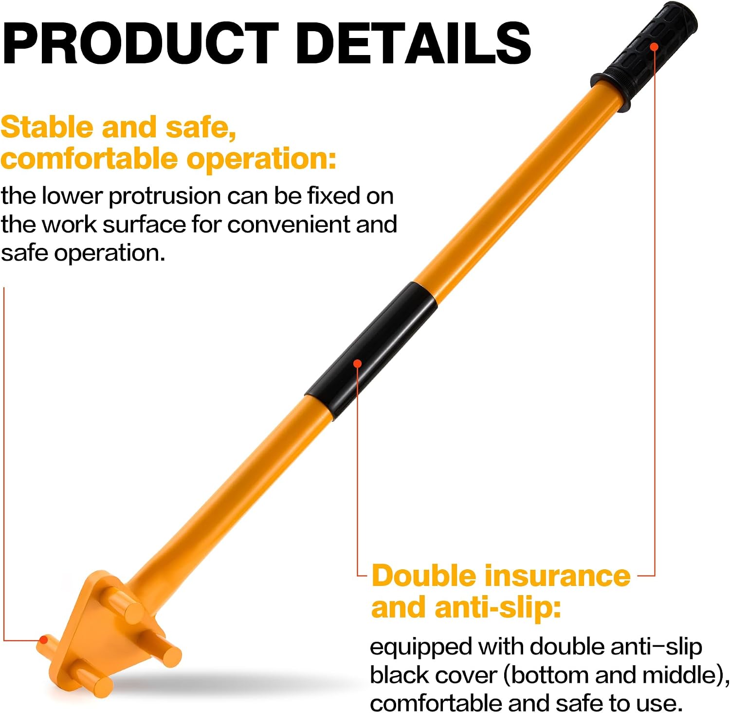 Manual Rebar Bender Tool for 5/8 Inch Steel Bar, Heavy Duty Rebar Bending Tool and Steel Rod Bender with Anti-Slip