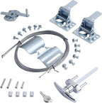 Universal Garage Door Lock Kit with Spring Latch and Keyed Handle for Single/Double Garage Door 7' - 18' Wide
