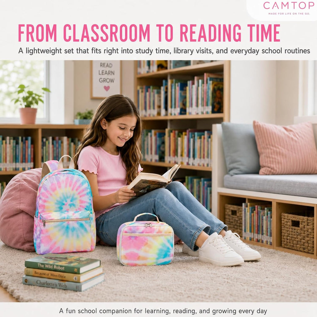 Backpack for Girls Boys Kids School Backpack with Lunch Box Preschool Kindergarten BookBag Set