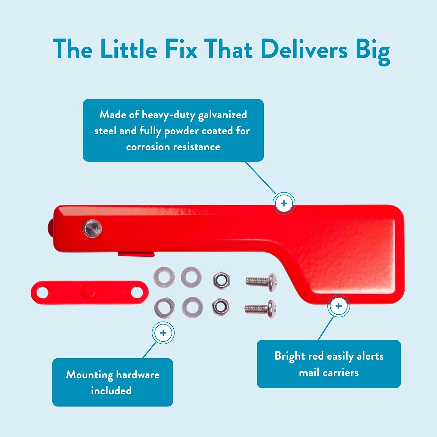 Galvanized Steel Mailbox Flag Replacement Kit, Red | Rust-resistant powder-coat finish and a fit for most mailboxes.