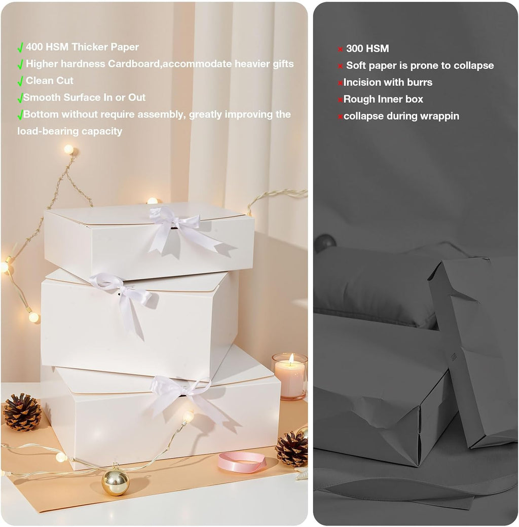 Gift Boxes 10 Pack 12x10x4 White Bridesmaid Proposal Box, Gift Boxes With Lids For Presents,Bridesmaid Boxes,For