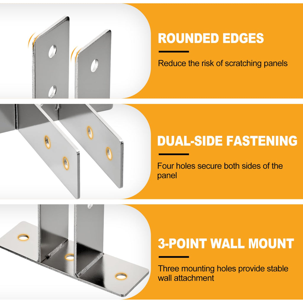 4 Pack Urinal Screen Brackets for 1 Inch Partition Panels