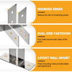 4 Pack Urinal Screen Brackets for 1 Inch Partition Panels