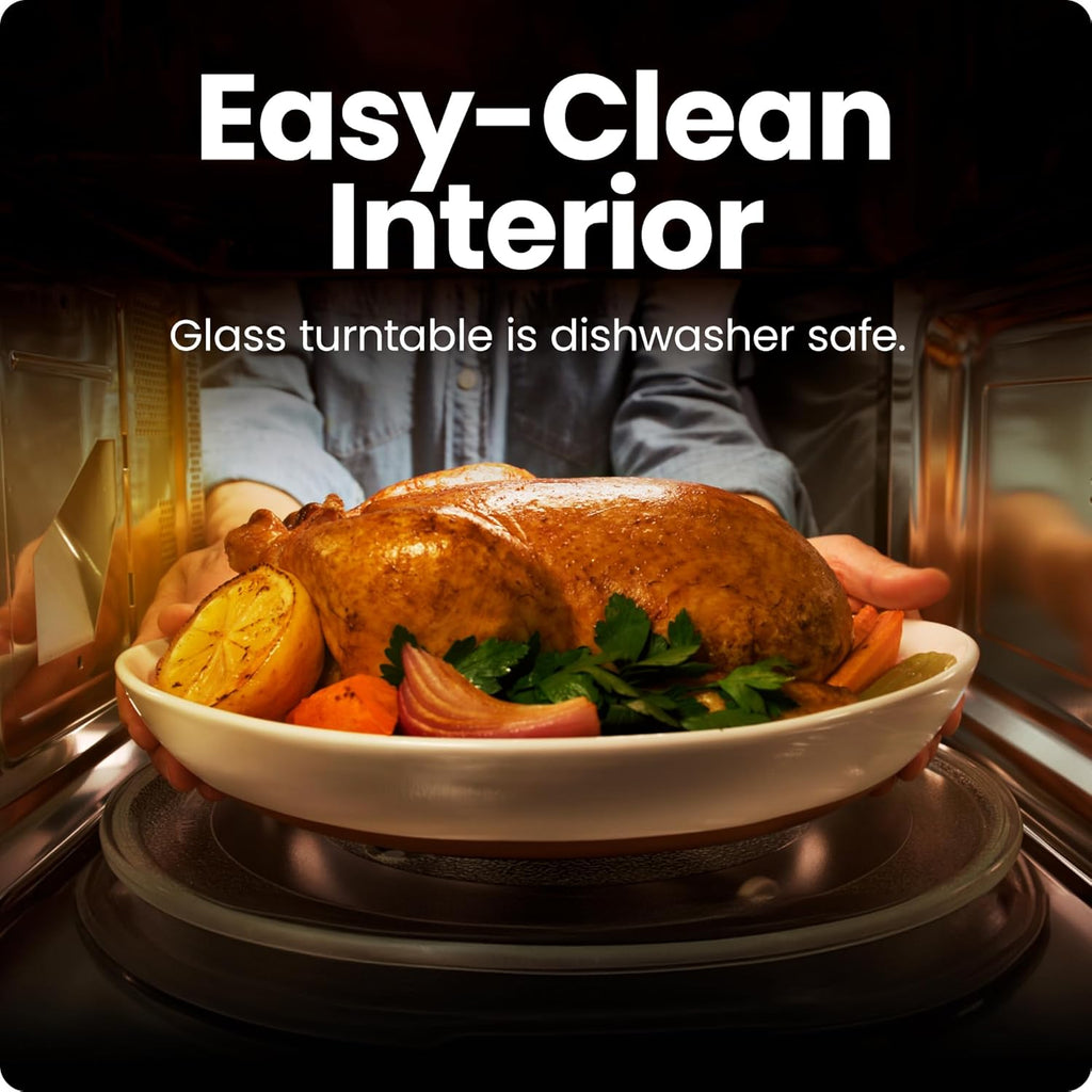 Countertop Microwave Oven 0.9 Cu. Ft. Digital Stainless Steel Microwave 900 Watt with 6 Presets, Eco Mode, Mute