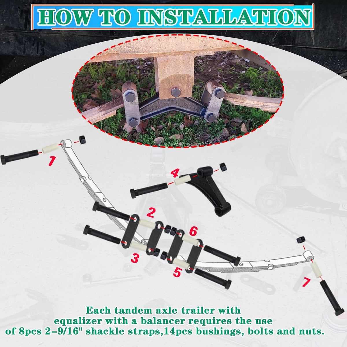 Trailer Axle Equalizer 256L Shackle Kit For 3500lb to 5200lb Axle