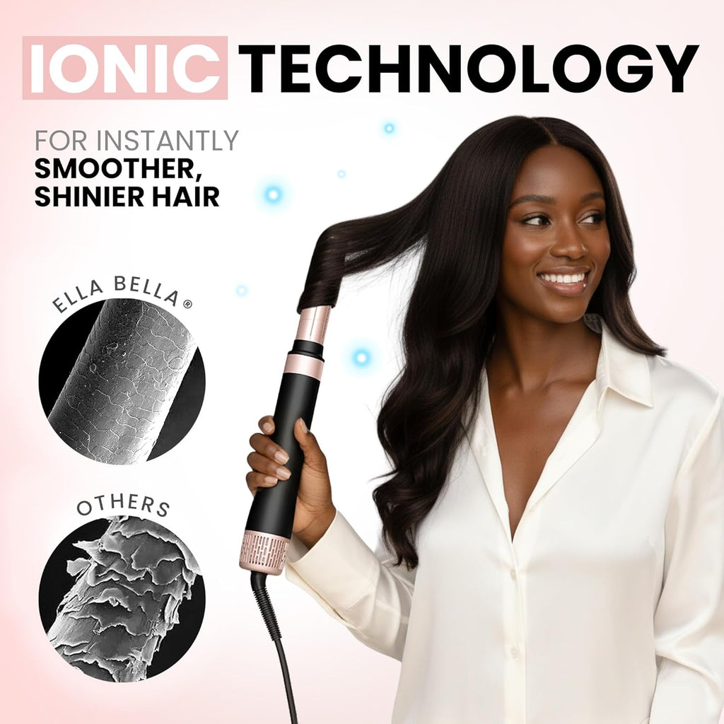 6 in 1 Professional Hot Air Styler • Powerful Hair Dryer & Straightener Set • Styling Without Heat Damage • Fast