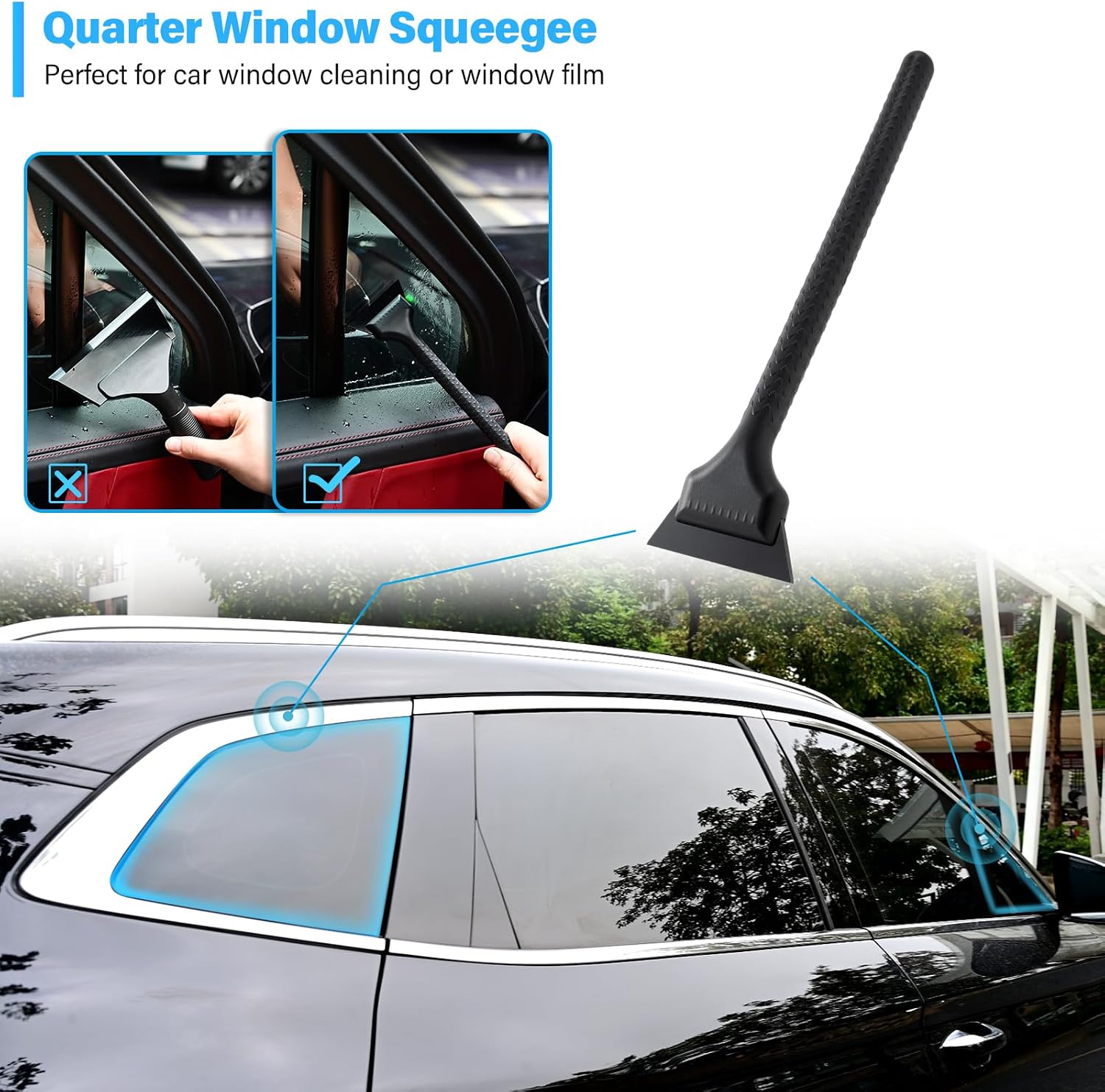 Vinyl Wrap Tool Kit for Car Window Tint Installation with Magnet Holder, Rubber & Vinyl Squeegees, Shank Gasket, Mini