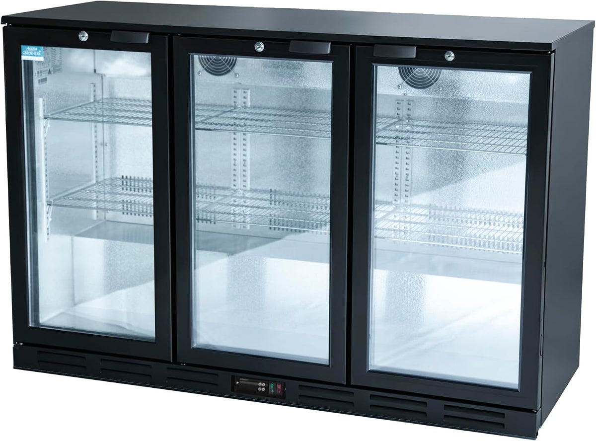 Hakka 53 Inch Back Bar Cooler - 3 Glass Doors Beverage Refrigerator