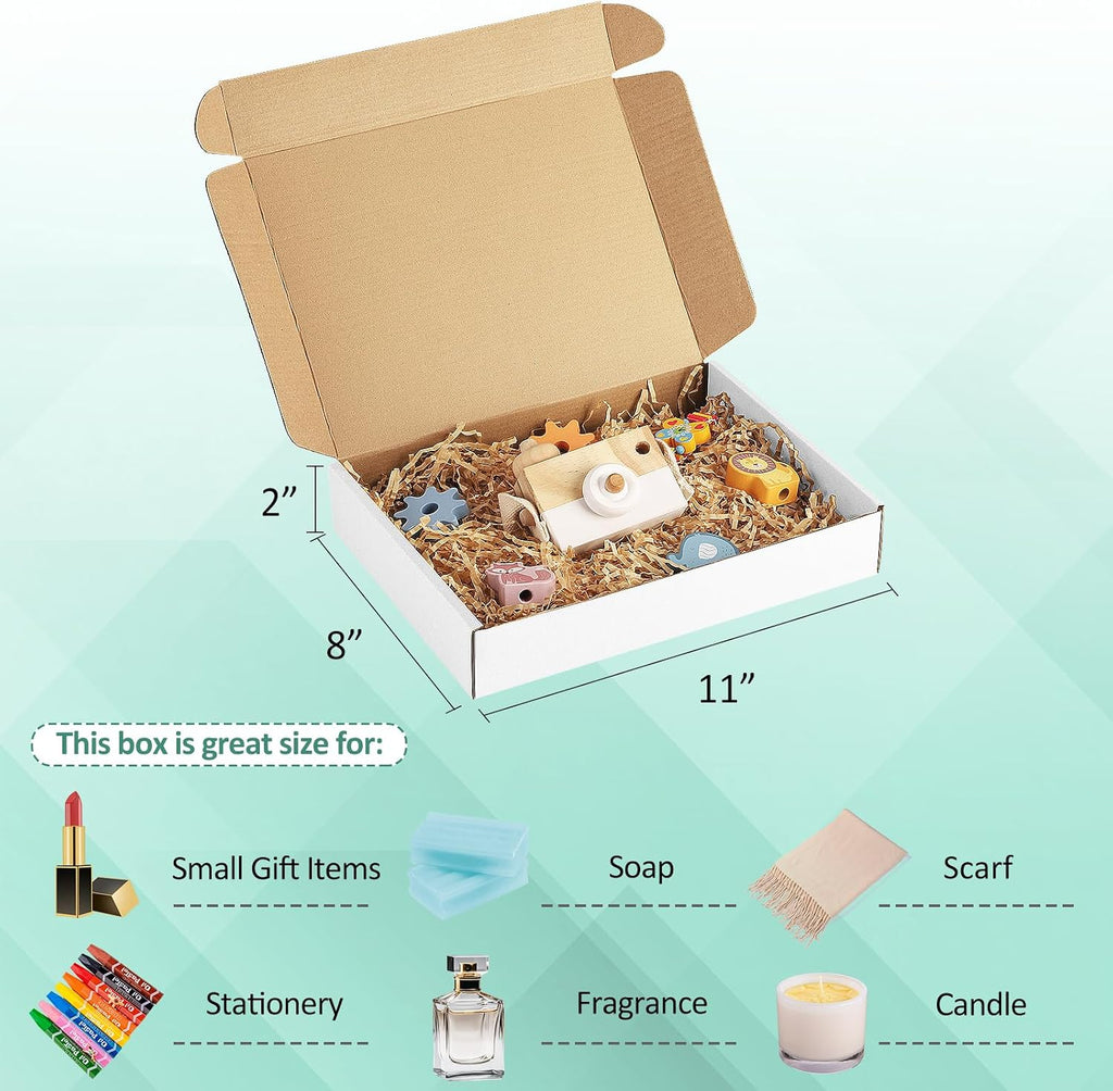 11x8x2" White Shipping Boxes Corrugated Box Mailers 20 Pack Cardboard Shipping Boxes for Small Business, Mailing