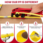 Banding Strapping Kit, Pallet Strapping Kit with Tensioner & Sealer Tool, 3200FT PP Plastic Banding, 200 Metal Seals