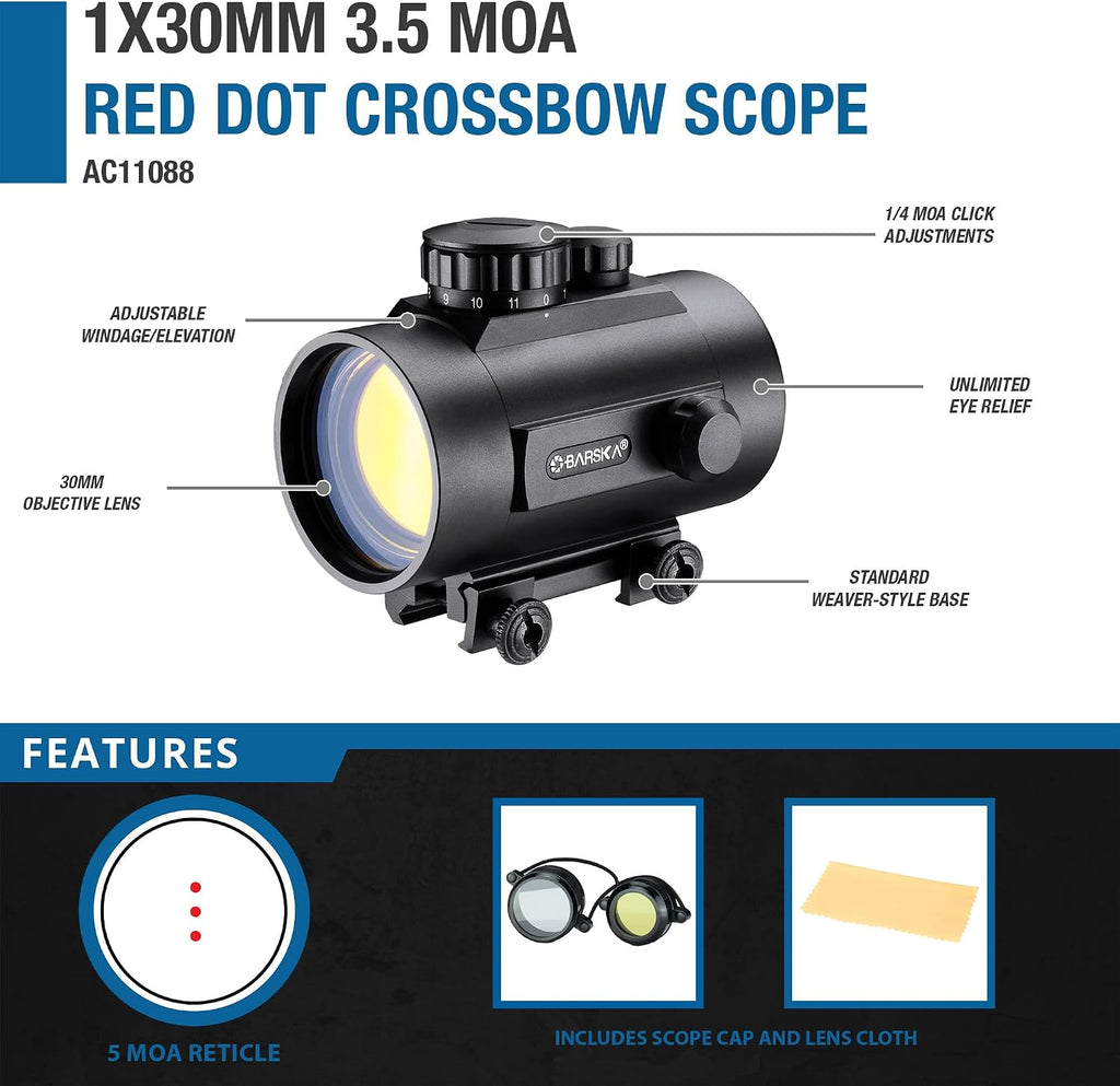 Red Dot Sight – Compact Optical Sight with Adjustable Brightness – Durable, Waterproof, Lightweight Design