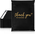 Thank You Poly Mailers 12x15.5 Inch, 50 PCS, Black