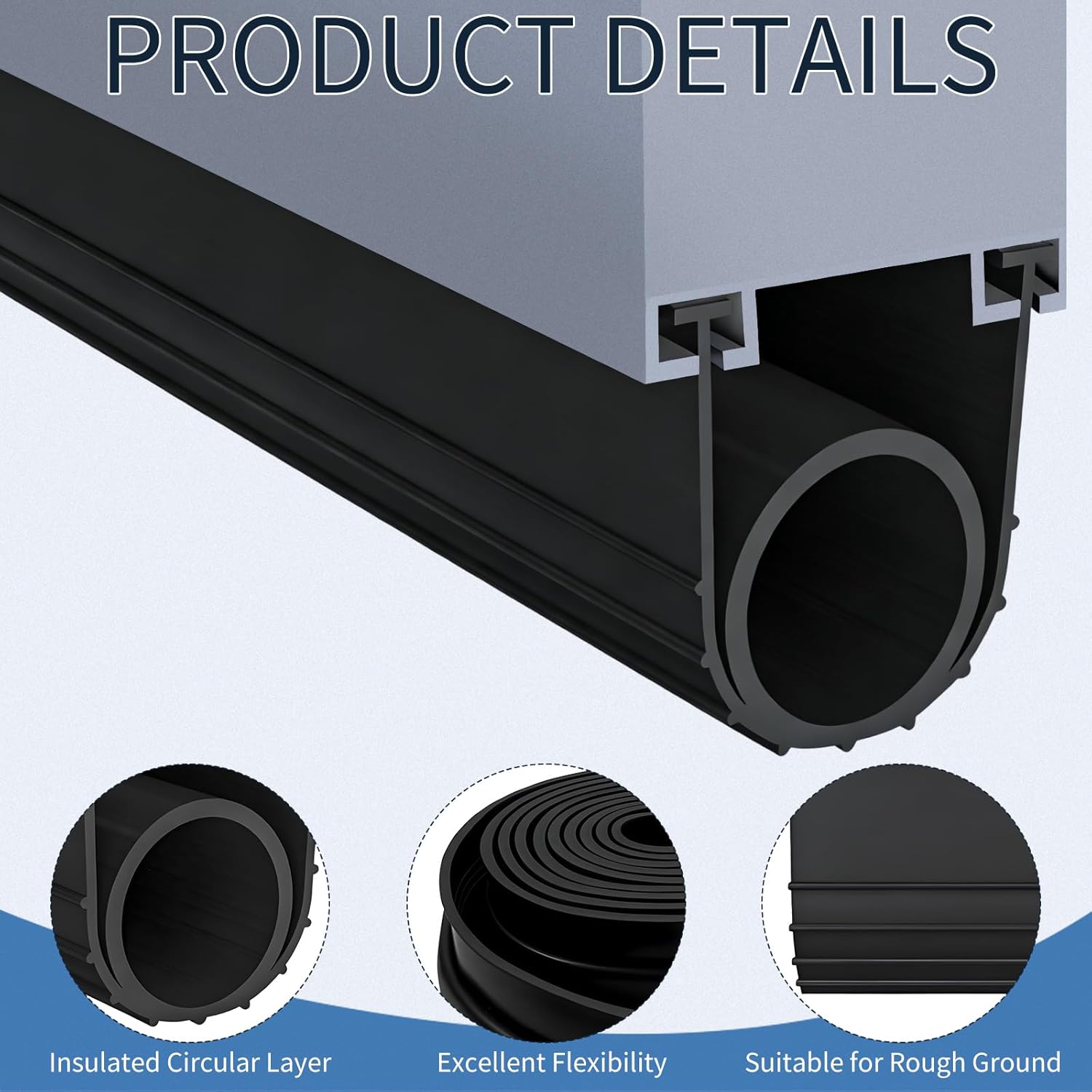 16.4 FT Garage Door Seals Bottom Rubber, U+O Ring