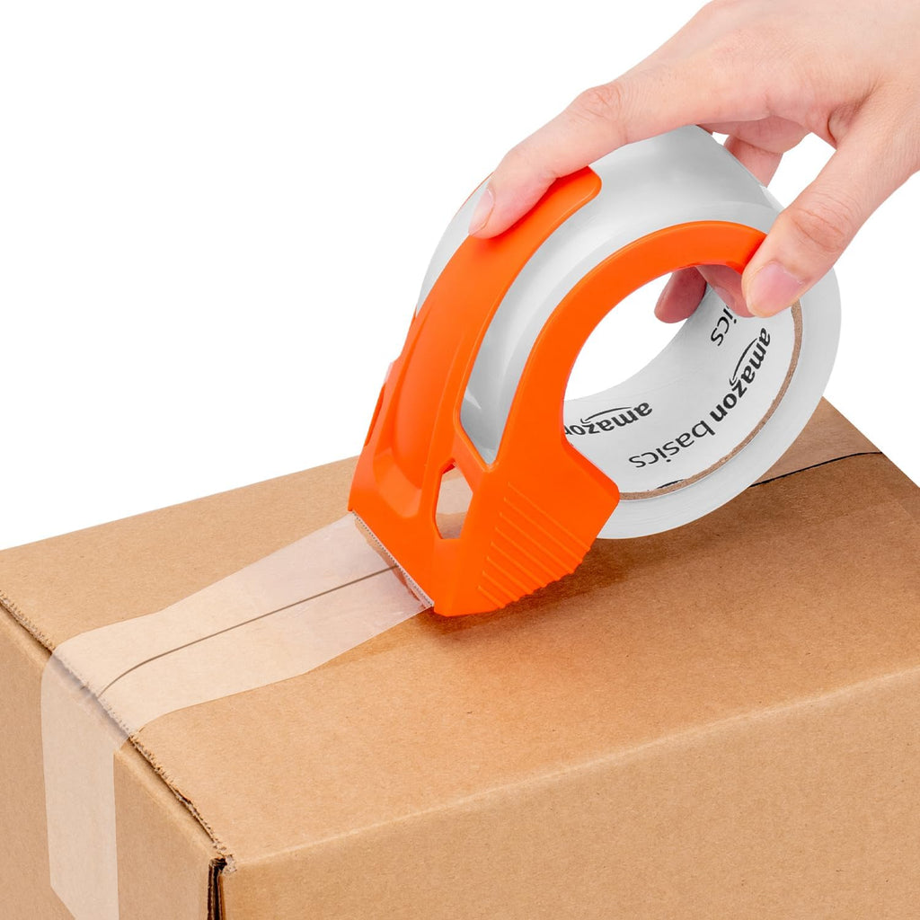 Strong Plastic Adhesive Packing Tape for Shipping, Sealing Boxes, Moving and Storage, Clear, Low Odor, 1.88 in x 54.6