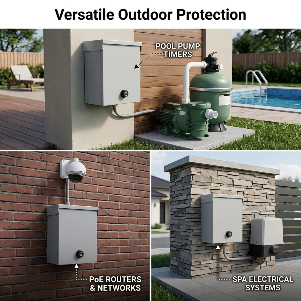 10×8x6“ Metal Outdoor Electrical Box, IP66 Waterproof Combo Lock Enclosure