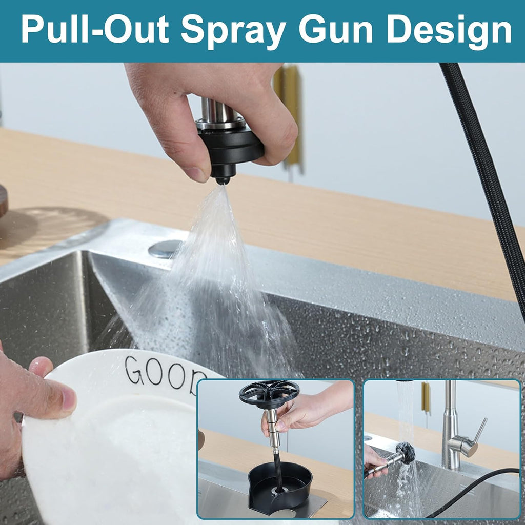 Glass Rinser for Kitchen Sink Glass Rinser with Pull-Out Spray
