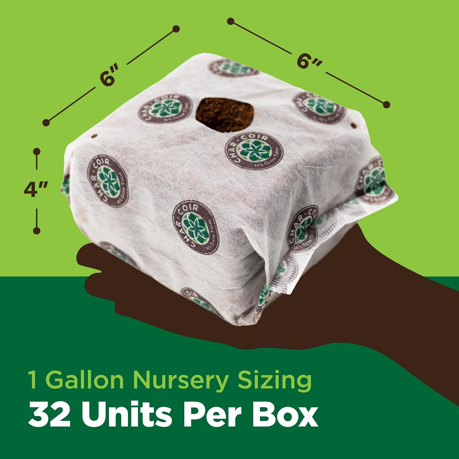 Coco Cube, 100% RHP Certified Coco Coir in Aerated Fabric Bag for Seed or Clone, Buffered, pH Stable, Low EC, Triple