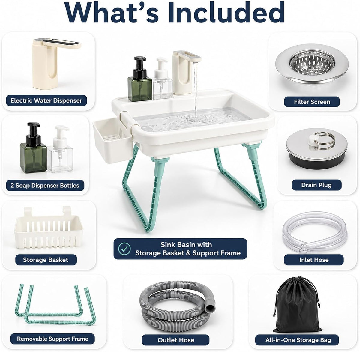 Portable Sink Hand Wash Station with Electric Faucet