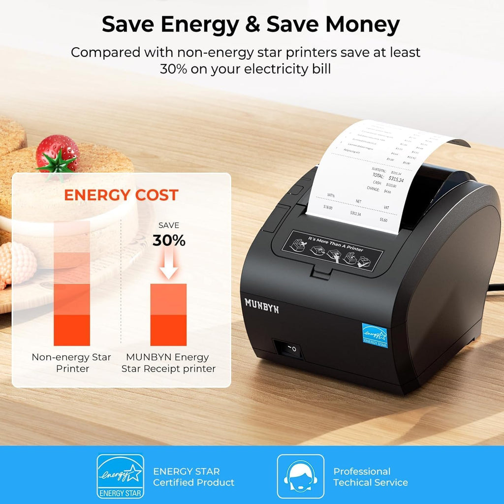 WiFi Receipt Printer P047 with USB Port, 80mm WiFi POS Printer | Compatible with Mac Windows Chromebook Linux and