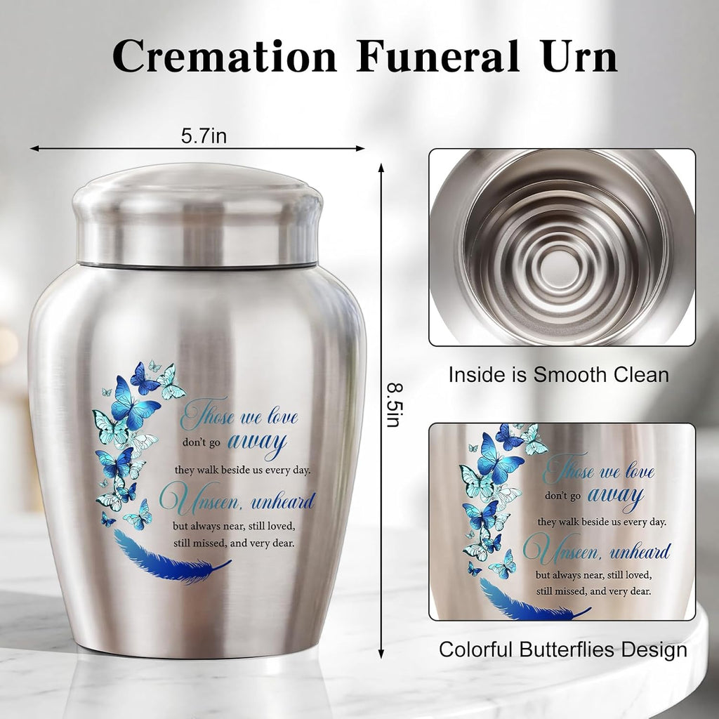 Urns for Human Ashes-Decorative Urns, Stainless Steel Urns Funeral Keepsake for Human Ashes Cremation Urn for Human