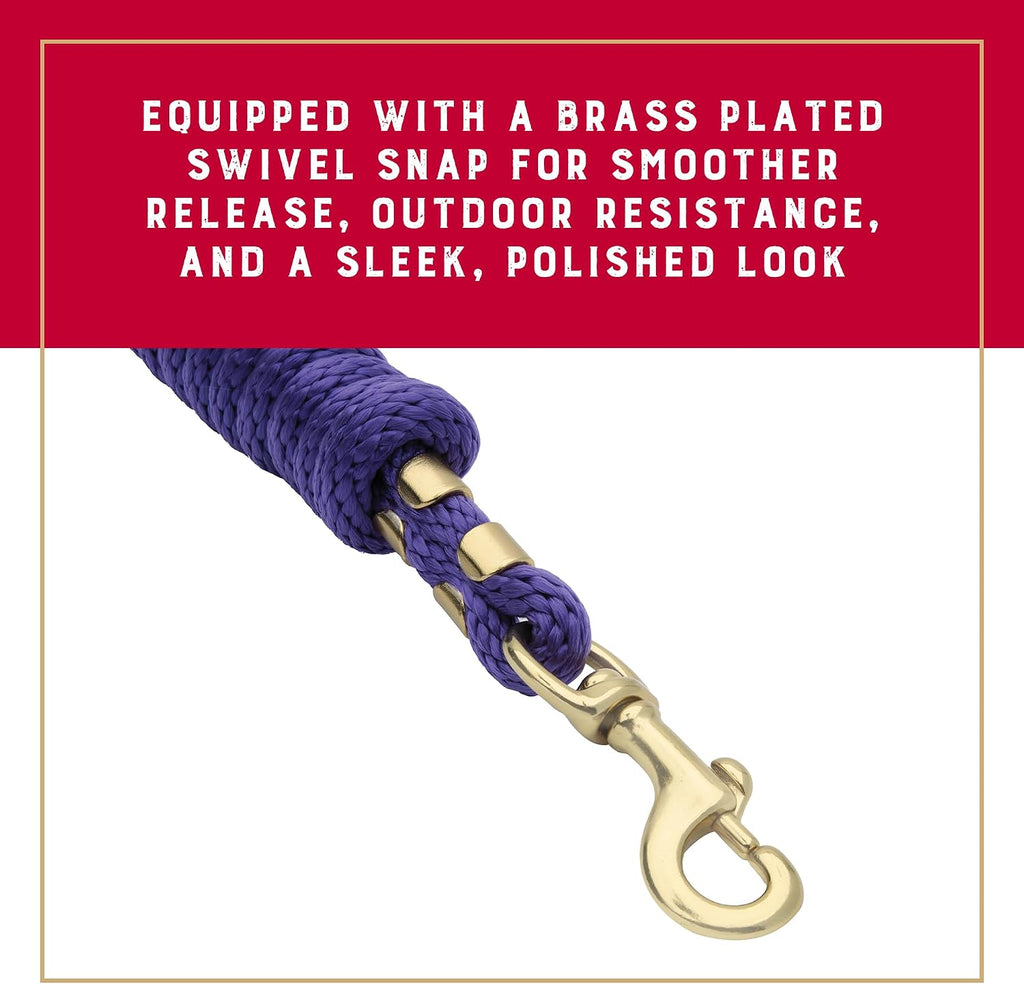 8' Horse Lead Rope with Brass-Plated Snap