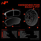 A-Premium 13.98 inch (355mm) Front Brake Rotors & Ceramic Pads Kit, 6-Pack