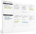 Weekly Planner Pad: To Do List Desk Notepad with Multiple Sections - 8.5x11" 52 Sheets - Undated Tear Off Notebook