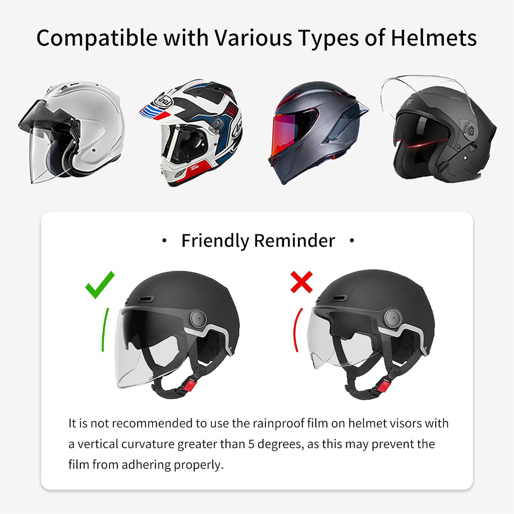 Universal Helmet Visor Anti-Fog Film + Rainproof Film, 2 PCS丨Style A | Motorcycle Helmet Lens Film, Alternative to