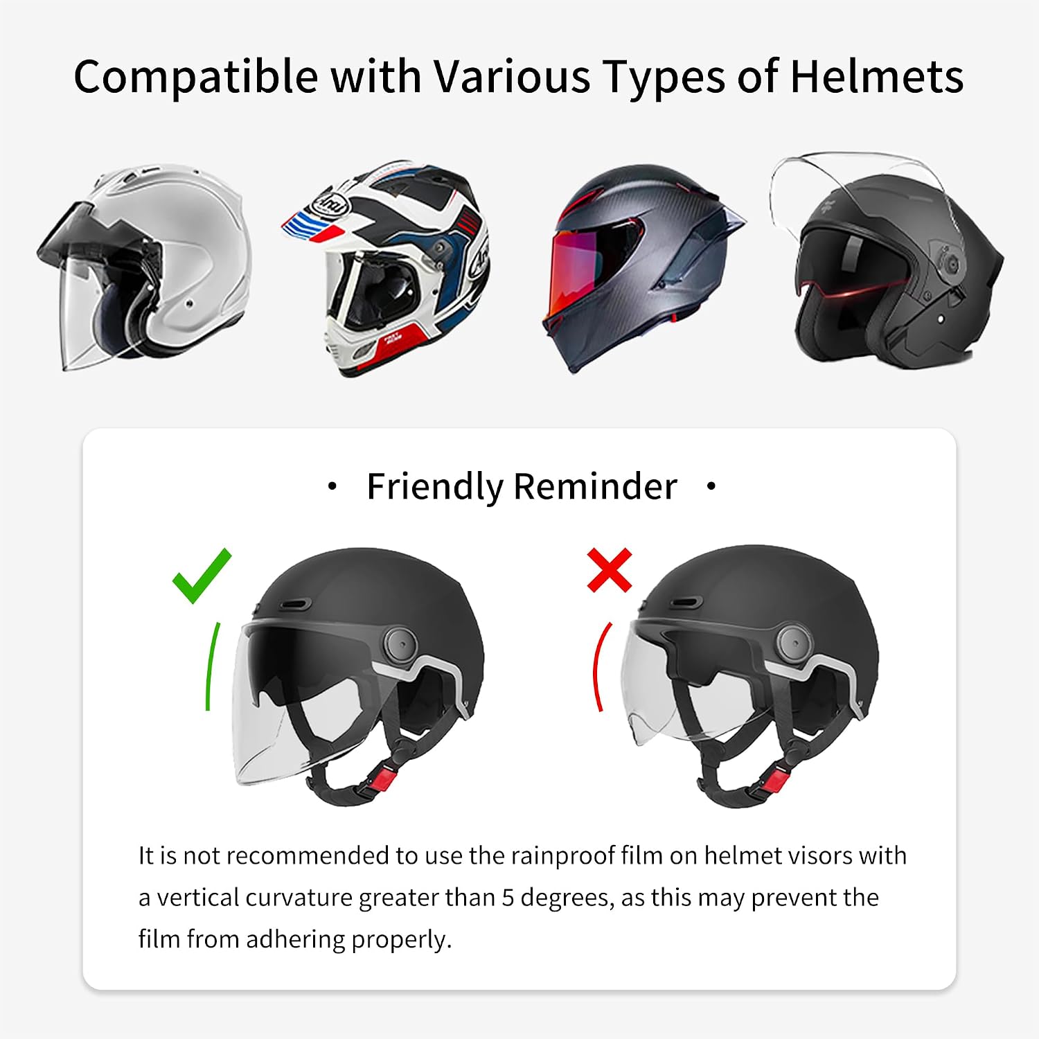 Universal Helmet Visor Anti-Fog Film + Rainproof Film, 2 PCS丨Style A | Motorcycle Helmet Lens Film, Alternative to