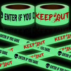 2 Rolls 2inx33ft Glow in the Dark Halloween Caution Tape, Keep Out