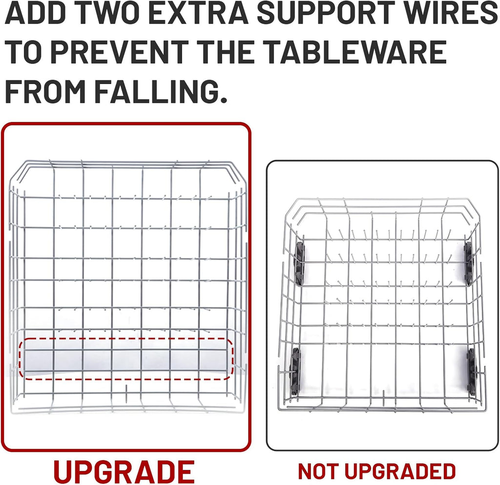 Cylrod Upgraded W10728159 Dishwasher Lower Rack with Wheels, 22"D by 20.5"W