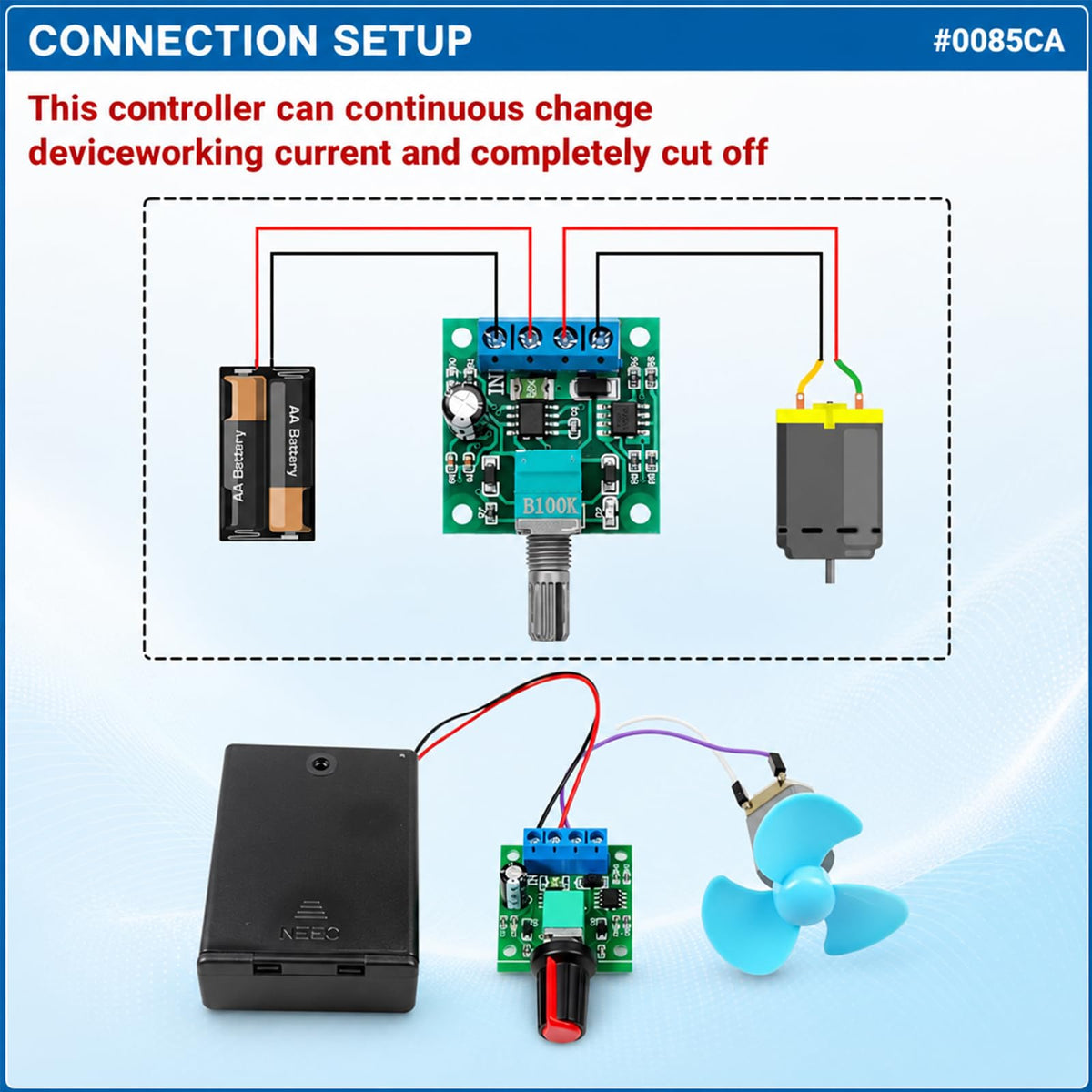 hiBCTR 12-Pack 1803BK PWM Motor Speed Controller, 2A, Adjustable