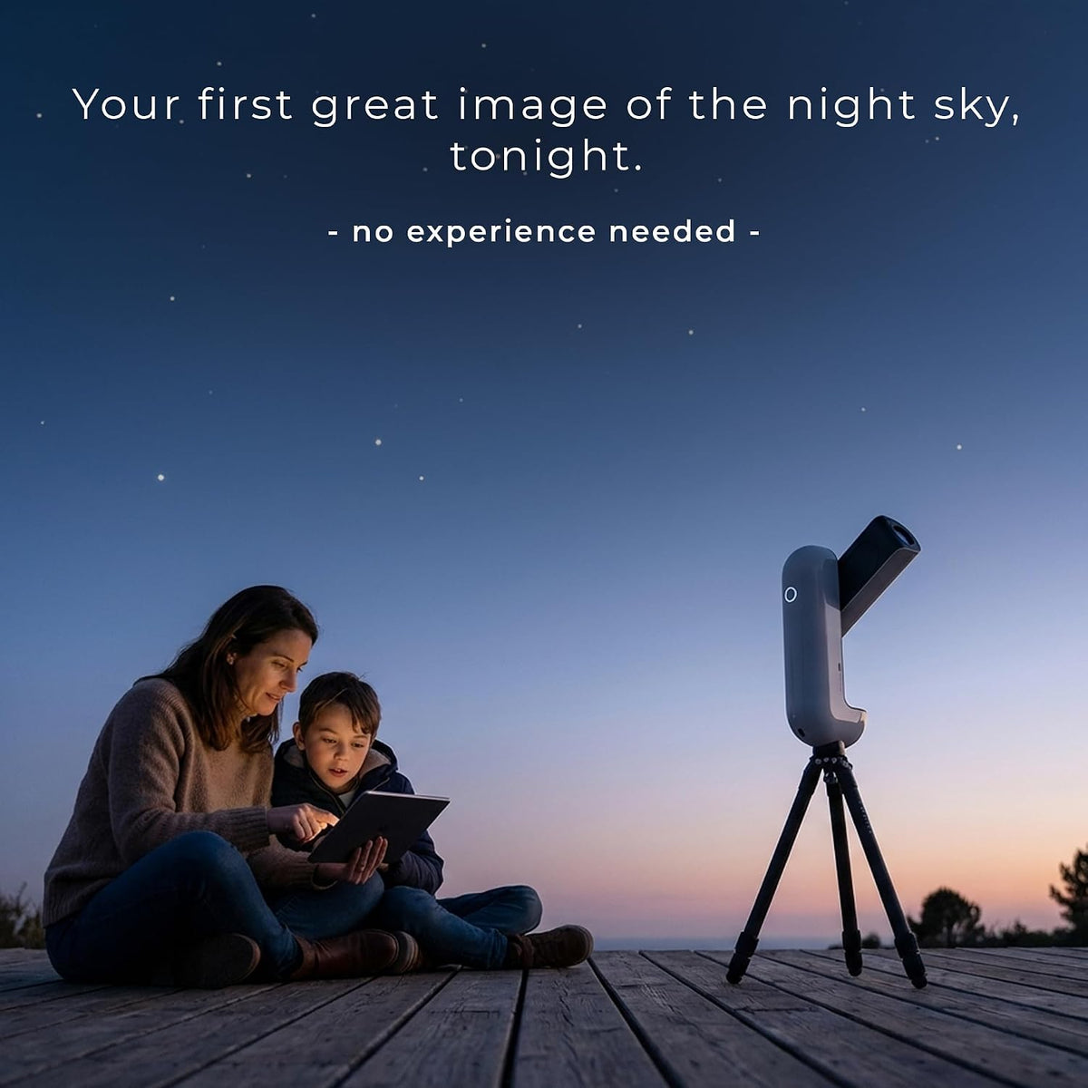 Smart Telescope for Adults & Beginners - Auto-Tracking, Live Stacking, 11h Battery, 115GB Storage, Auto