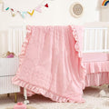 3-Piece Tufted Ruffle Crib Bedding Set for Girls - Ultra Soft Baby Bedding Set Includes Boho Crib Comforter, Sheet &