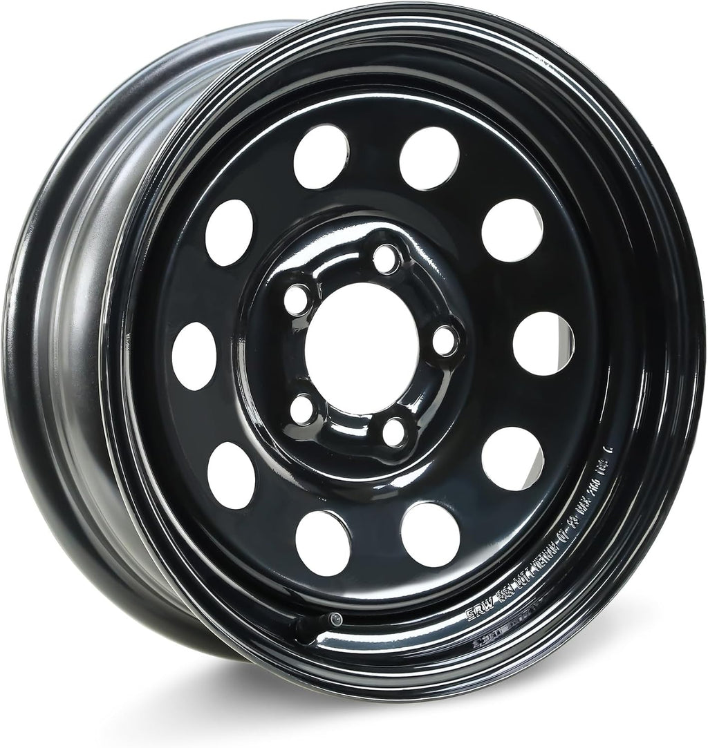 Trailer Tire Wheel ST205/75D15 6PR 101L 5X5 Black Mod Rim Pk2